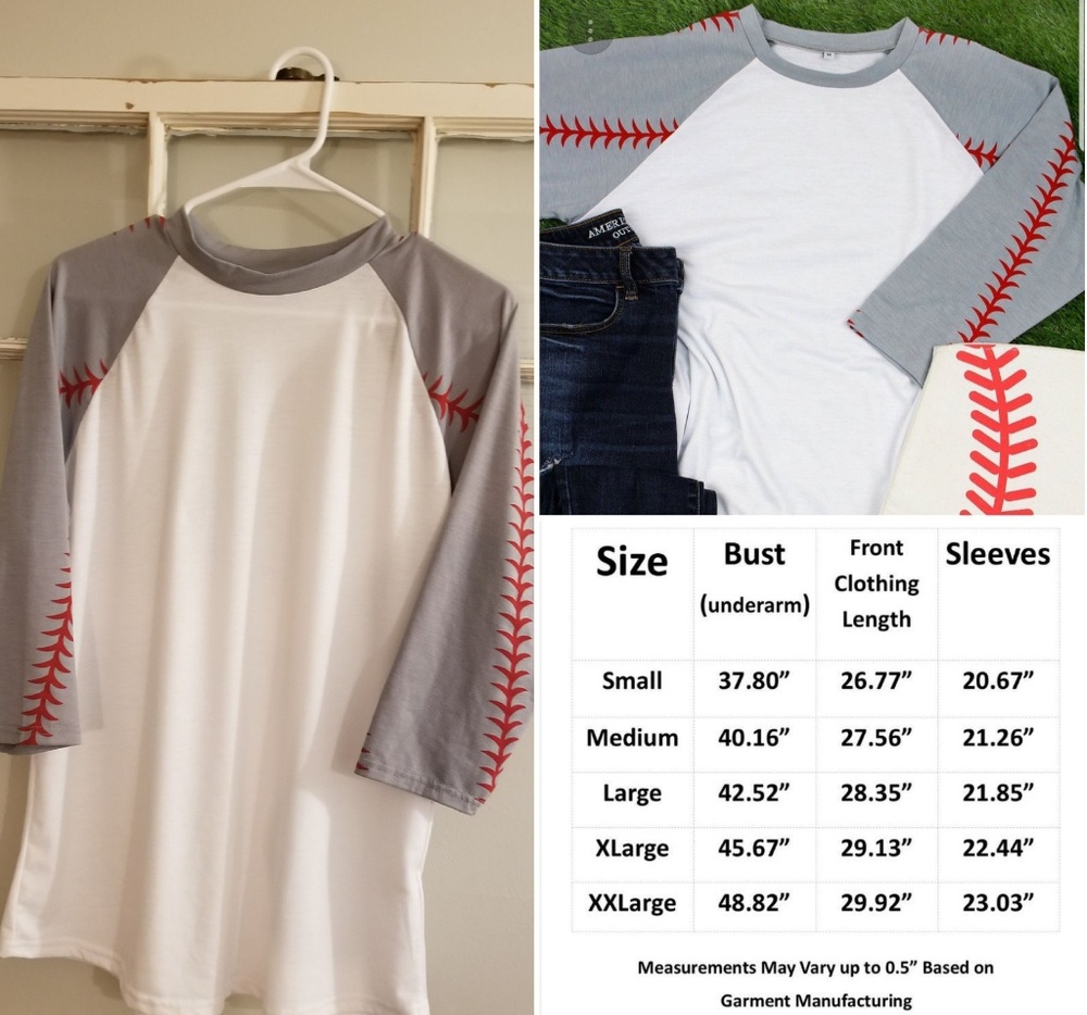 Baseball design Raglan Shirt XL